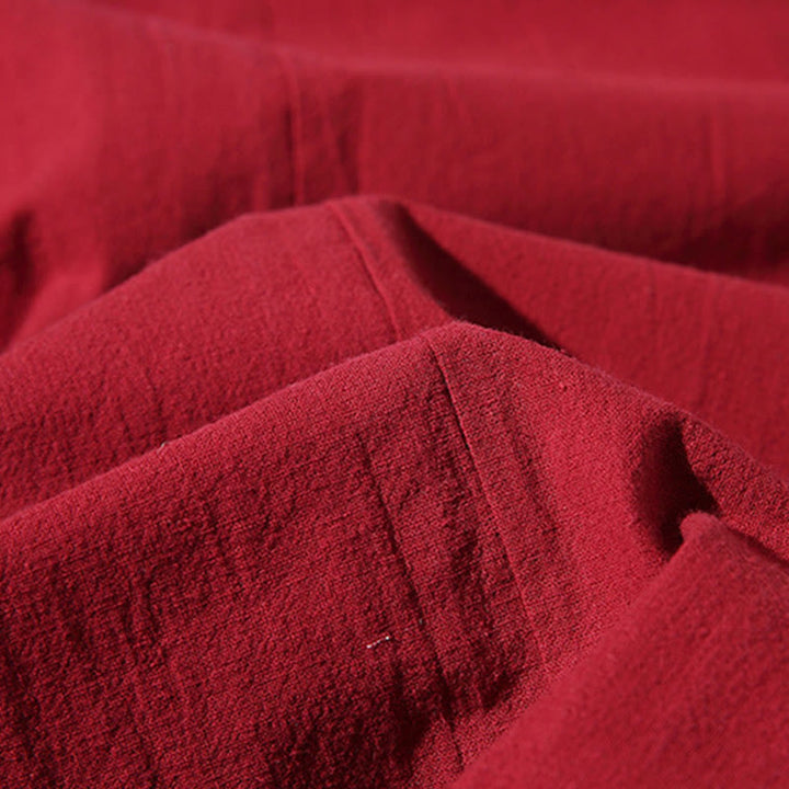 Buddha Stones White Crane Auspicious Clouds Embroidery Three Quarter Sleeve Men's Kimono - image 12