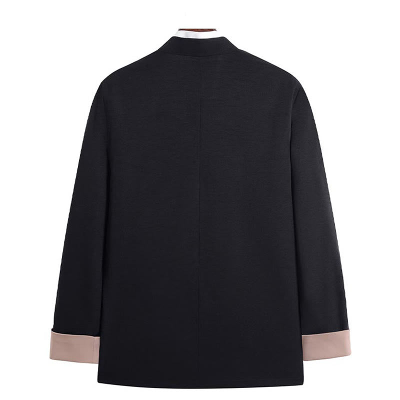 Buddha Stones Embroidery Dragon Frog-Button Desgin Long Sleeve Men's Jacket - image 1