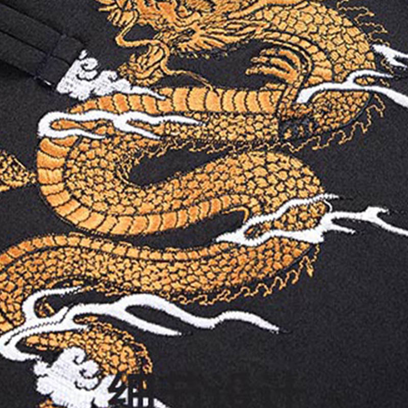 Buddha Stones Embroidery Dragon Frog-Button Desgin Long Sleeve Men's Jacket - image 5