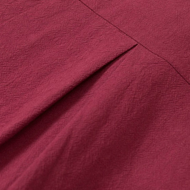 Buddha Stones 2Pcs Plain Men's Frog-Button Long Sleeve Cotton Shirt Pants Set With Pockets - image 6