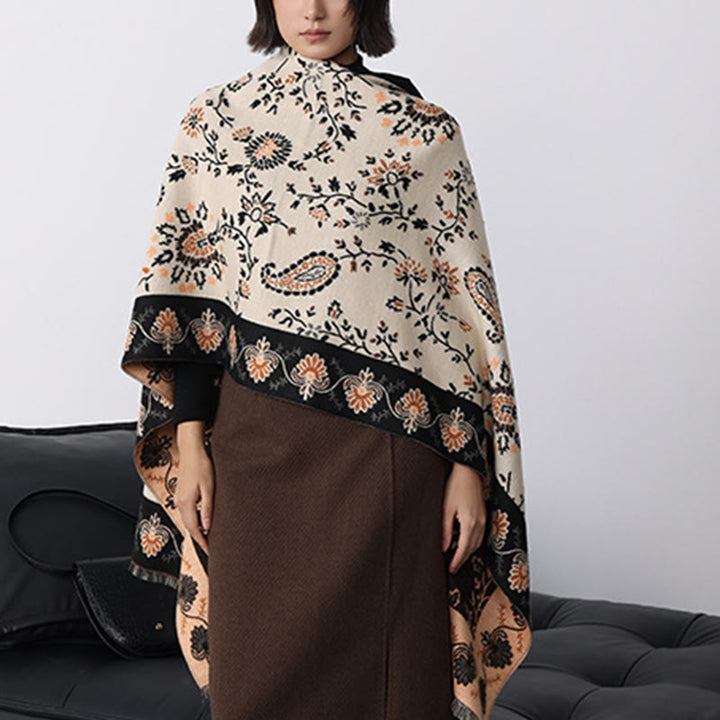 Buddha Stones Thickened Winter Paisley Flowers Vines Pattern Soft Scarf Shawl - image 22