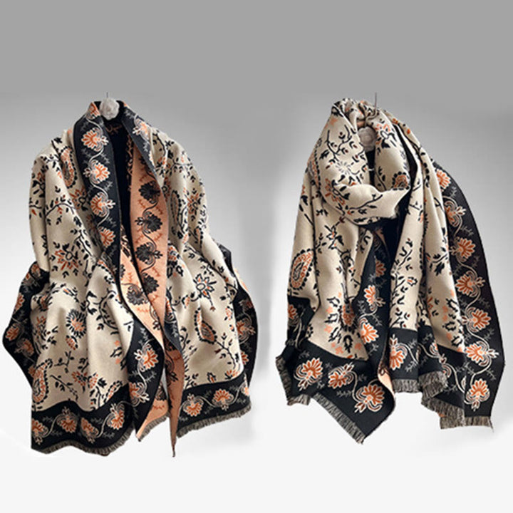 Buddha Stones Thickened Winter Paisley Flowers Vines Pattern Soft Scarf Shawl - image 24