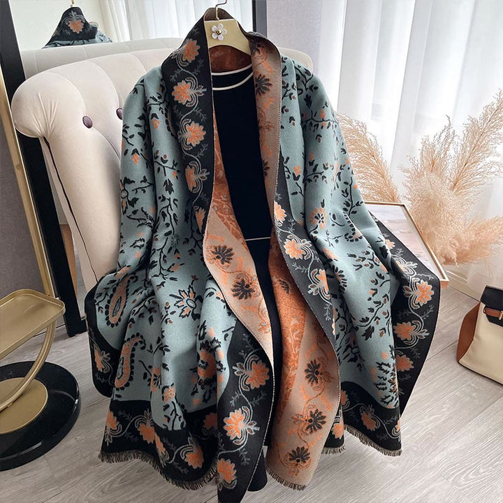 Buddha Stones Thickened Winter Paisley Flowers Vines Pattern Soft Scarf Shawl - image 10
