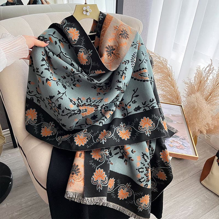 Buddha Stones Thickened Winter Paisley Flowers Vines Pattern Soft Scarf Shawl - image 11
