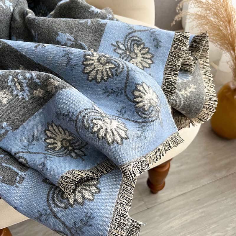 Buddha Stones Thickened Winter Paisley Flowers Vines Pattern Soft Scarf Shawl - image 8