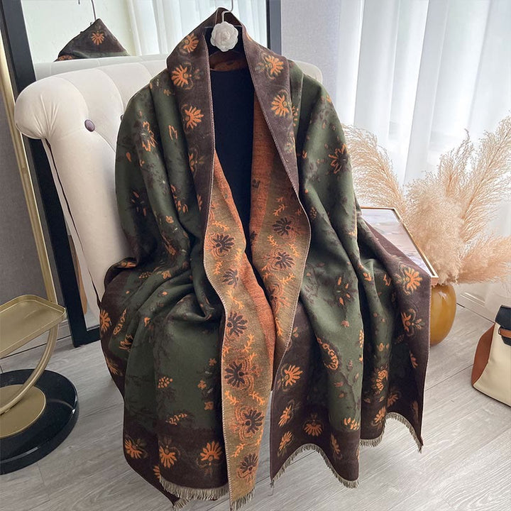 Buddha Stones Thickened Winter Paisley Flowers Vines Pattern Soft Scarf Shawl - image 16