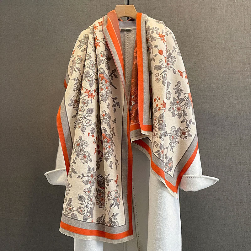 Buddha Stones Commute Flowers Bird Pattern Color Contrast Design Tassels Cozy Soft Scarf Shawl - image 10