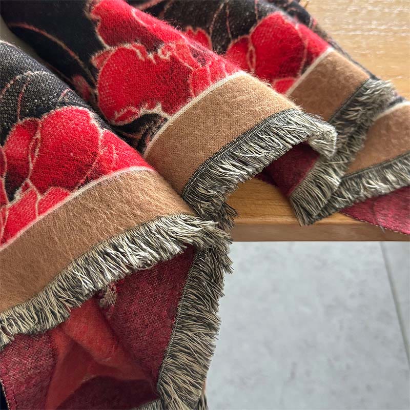 Buddha Stones Winter Thermal Phoenix Flowers Pattern Tassels Soft Scarf Shawl - image 4