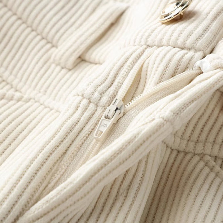 Buddha Stones Winter Straight Leg Design Cotton Corduroy Women's Wide Leg Pants With Pockets - image 2