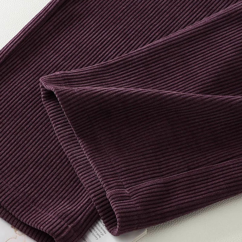 Buddha Stones Winter Straight Leg Design Cotton Corduroy Women's Wide Leg Pants With Pockets - image 10