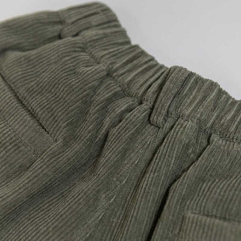 Buddha Stones Women's High Waist Zipper Design Wide Leg Cotton Corduroy Pants With Pockets - image 12