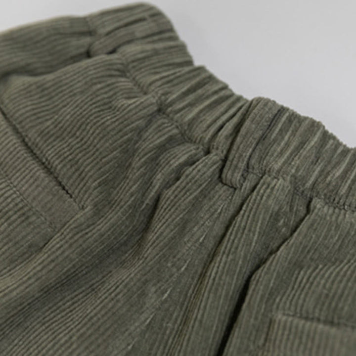 Buddha Stones Women's High Waist Zipper Design Wide Leg Cotton Corduroy Pants With Pockets - image 12