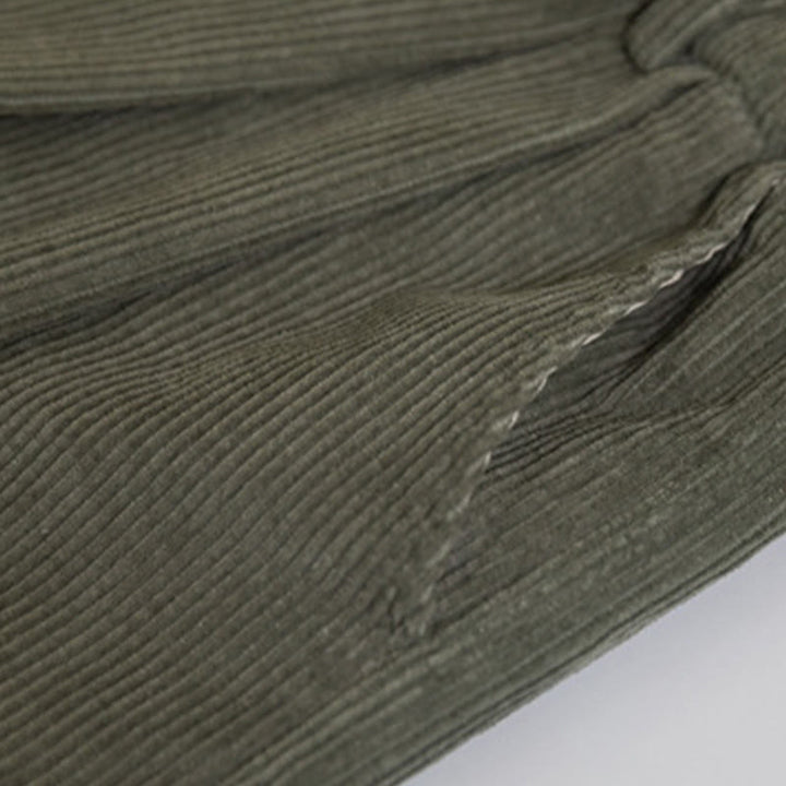 Buddha Stones Women's High Waist Zipper Design Wide Leg Cotton Corduroy Pants With Pockets - image 13