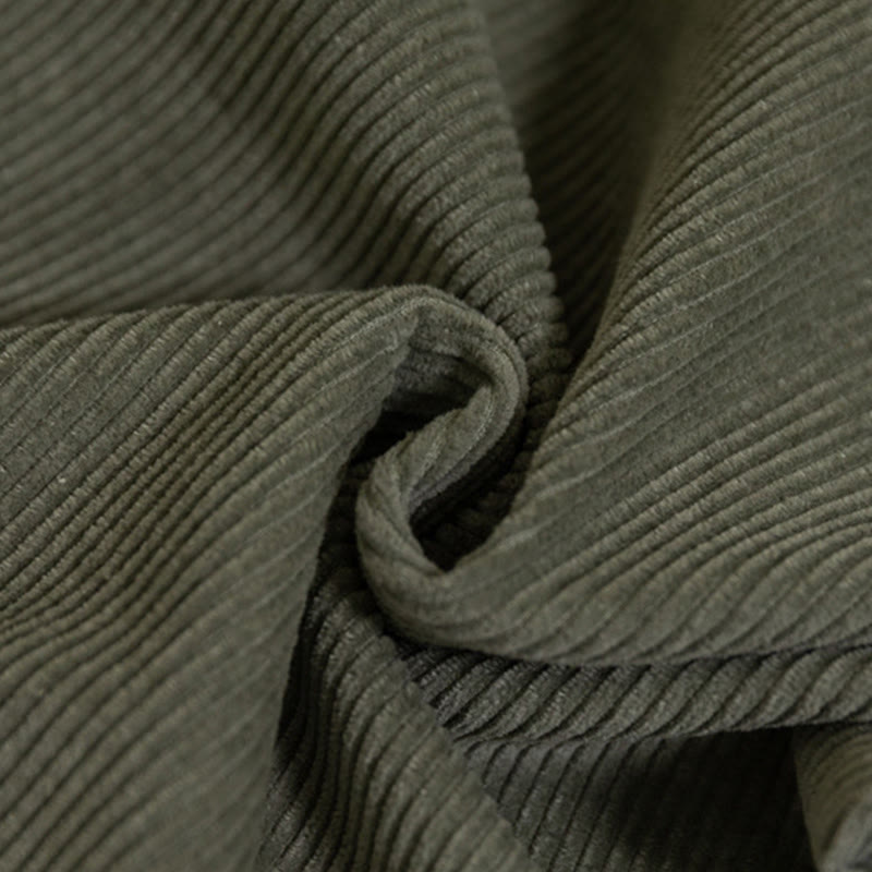 Buddha Stones Women's High Waist Zipper Design Wide Leg Cotton Corduroy Pants With Pockets - image 15