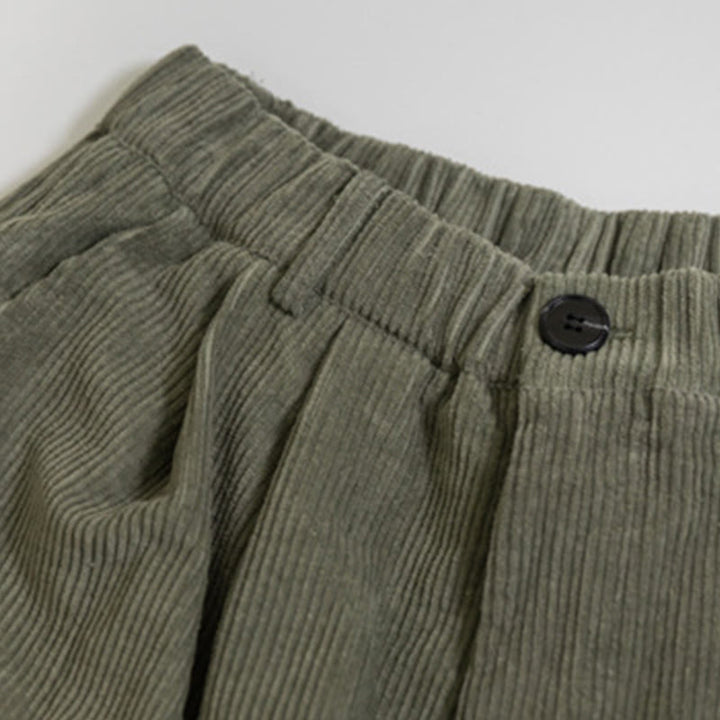 Buddha Stones Women's High Waist Zipper Design Wide Leg Cotton Corduroy Pants With Pockets - image 11