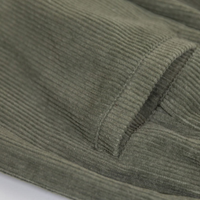 Buddha Stones Women's High Waist Zipper Design Wide Leg Cotton Corduroy Pants With Pockets - image 14