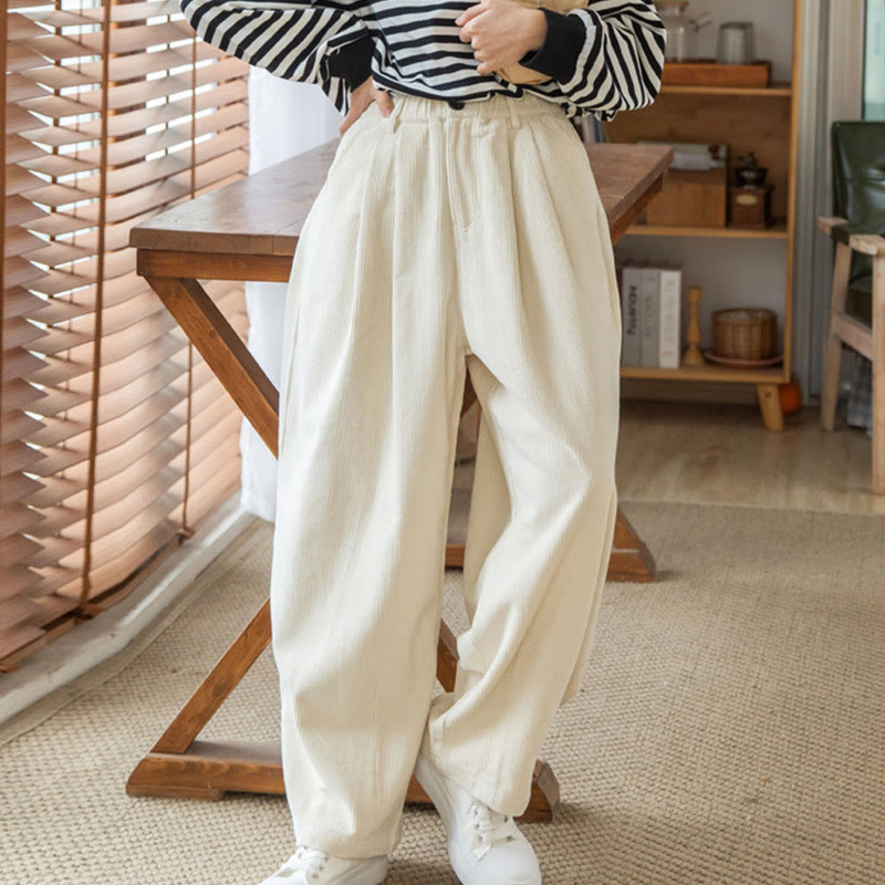 Buddha Stones Women's High Waist Zipper Design Wide Leg Cotton Corduroy Pants With Pockets - image 23