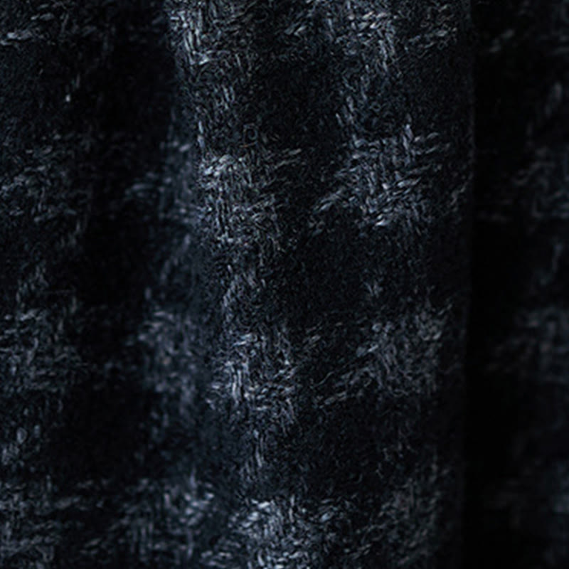 Buddha Stones Women's Winter Black Gray Plaid Pattern Cotton Fleece-Lined Pants With Pockets - image 10