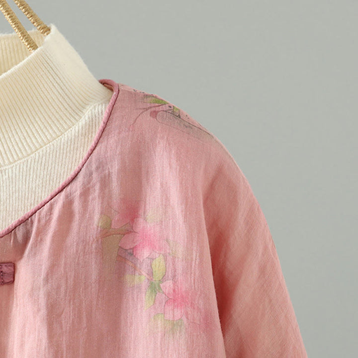 Buddha Stones Printed Women's Long Sleeve Cotton-padded Jacket With Pockets - image 3