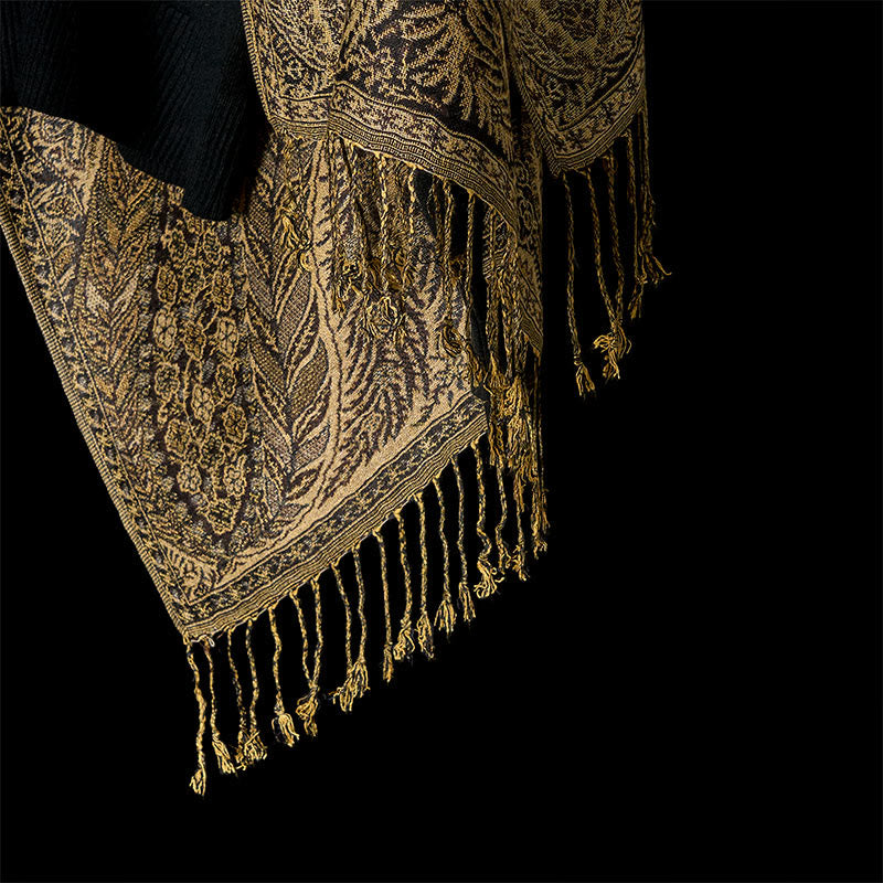 Buddha Stones Spring Long Leaves Flowers Pattern Tassel Soft Scarf Shawl - image 10