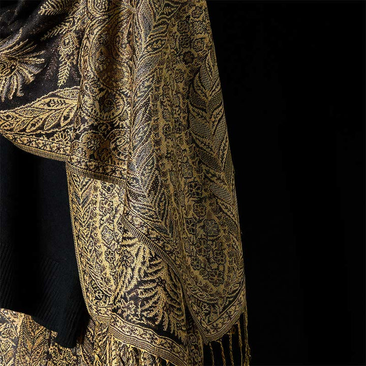 Buddha Stones Spring Long Leaves Flowers Pattern Tassel Soft Scarf Shawl - image 9