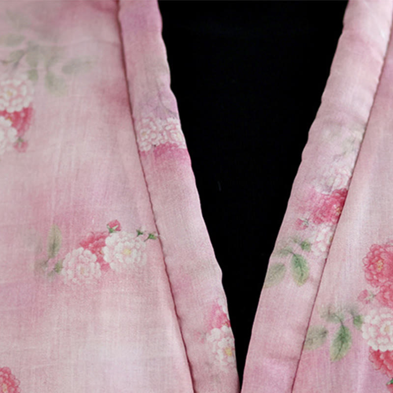 Buddha Stones Printed Flowers Women's Long Sleeve Jacket With Pockets - image 7