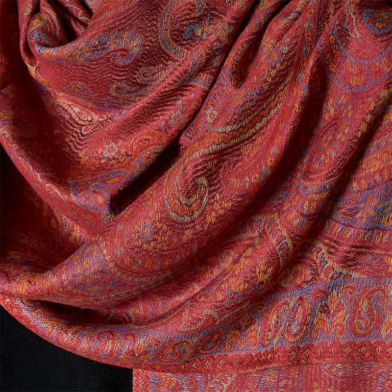 Buddha Stones Spring Cashew Flower Stripes Pattern Tassel Cozy Scarf Shawl - image 3