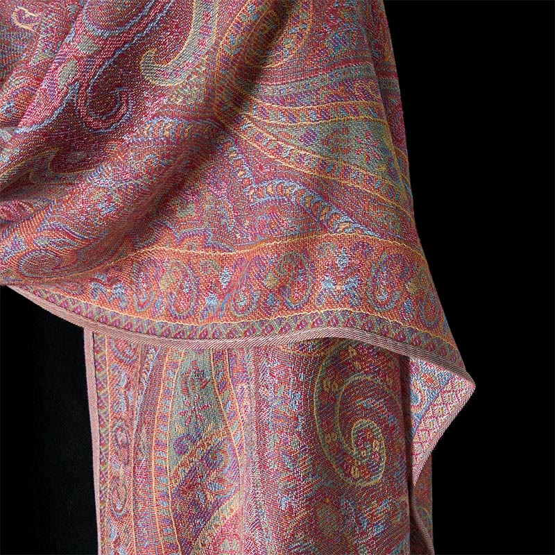 Buddha Stones Spring Cashew Flower Stripes Pattern Tassel Cozy Scarf Shawl - image 10