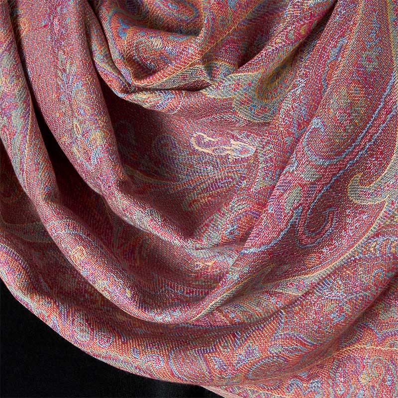 Buddha Stones Spring Cashew Flower Stripes Pattern Tassel Cozy Scarf Shawl - image 9