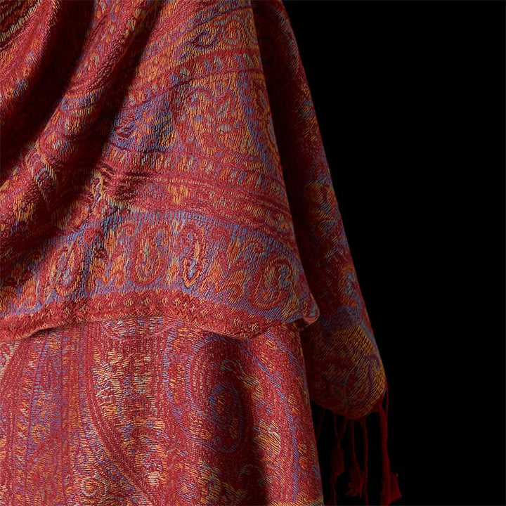 Buddha Stones Spring Cashew Flower Stripes Pattern Tassel Cozy Scarf Shawl - image 4