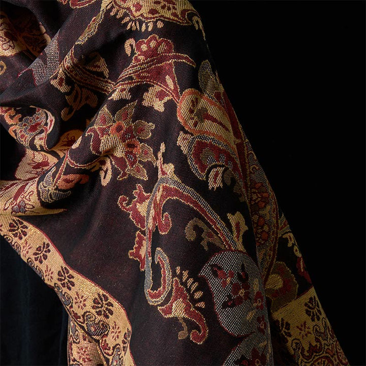 Buddha Stones Spring Cashew Flowers Circular Geometry Pattern Tassel Cozy Scarf Shawl - image 8