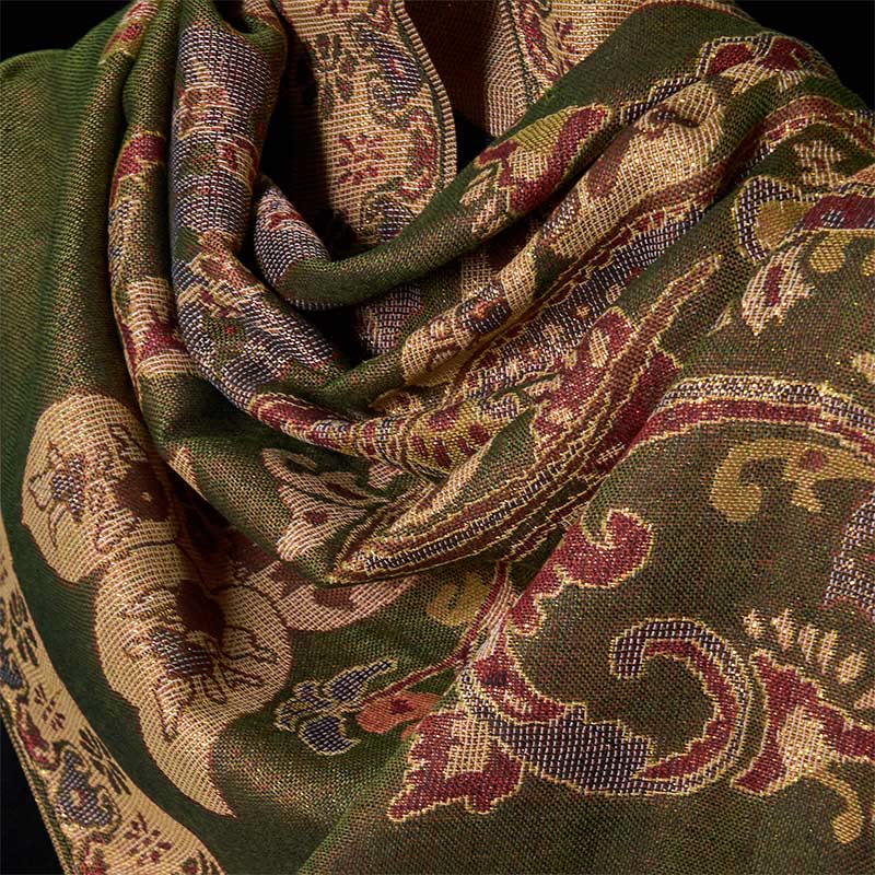 Buddha Stones Spring Cashew Flowers Circular Geometry Pattern Tassel Cozy Scarf Shawl - image 3