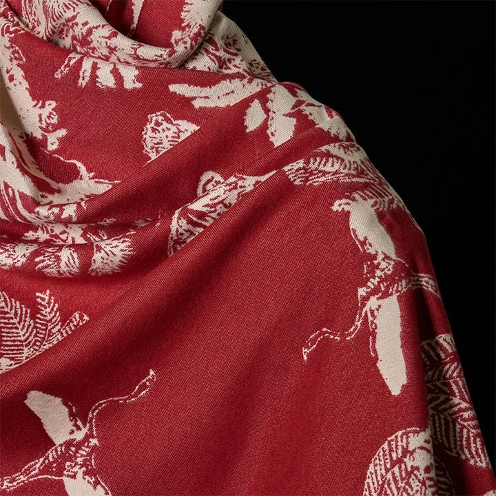 Buddha Stones Winter Coconut Tree Animals Pattern Tassel Cozy Scarf Shawl - image 16