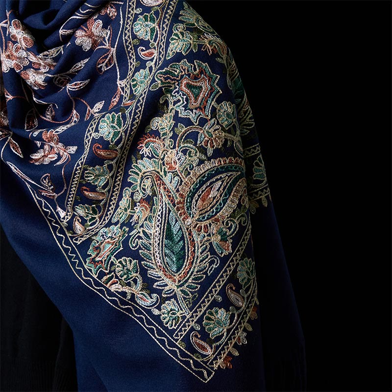 Buddha Stones Winter Brown-beige Small Flower Vine Cashew Flower Pattern Tassel Cozy Scarf Shawl - image 4