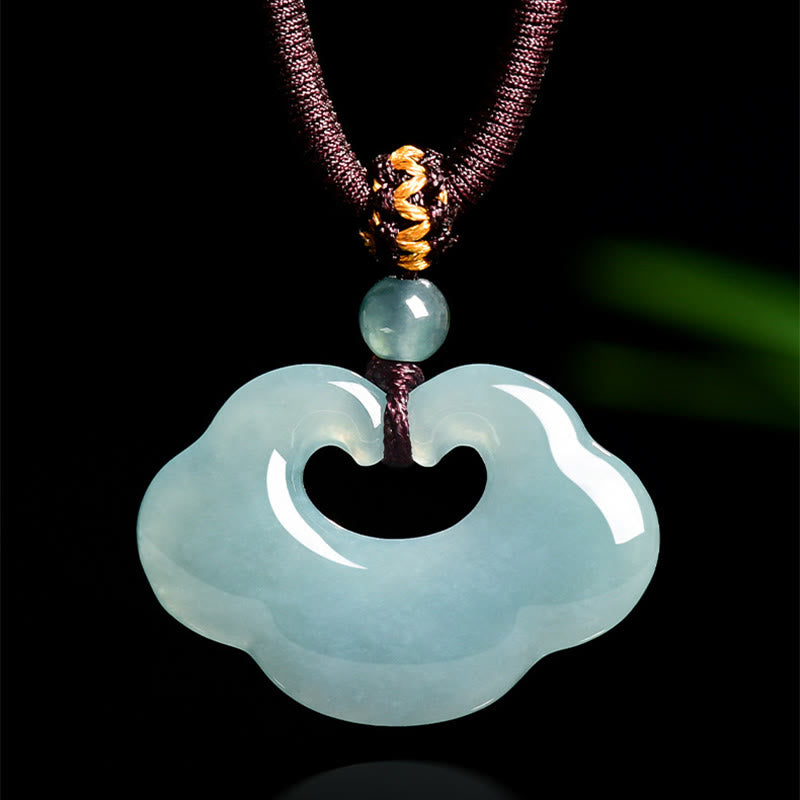 Buddha Stones Auspicious Ruyi Jade Luck Necklace String Pendant - Jade - image 0
