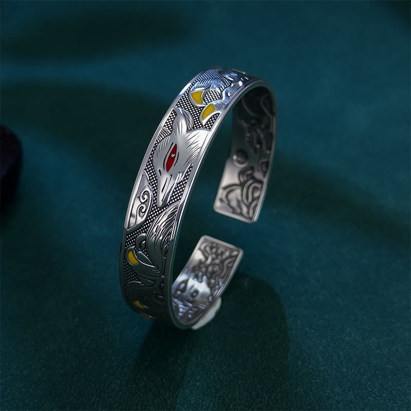 Buddha Stones Copper Nine Tailed Fox Protection Open Adjustable Bracelet Bangle - image 2