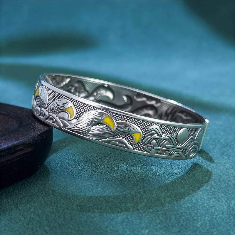 Buddha Stones Copper Nine Tailed Fox Protection Open Adjustable Bracelet Bangle - image 1