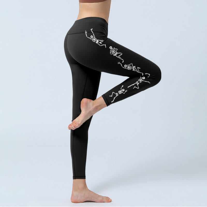 Buddha Stones The Lord Of The Corpse Forest  Skull Pattern Gym Leggings Women's Yoga Pants - image 3