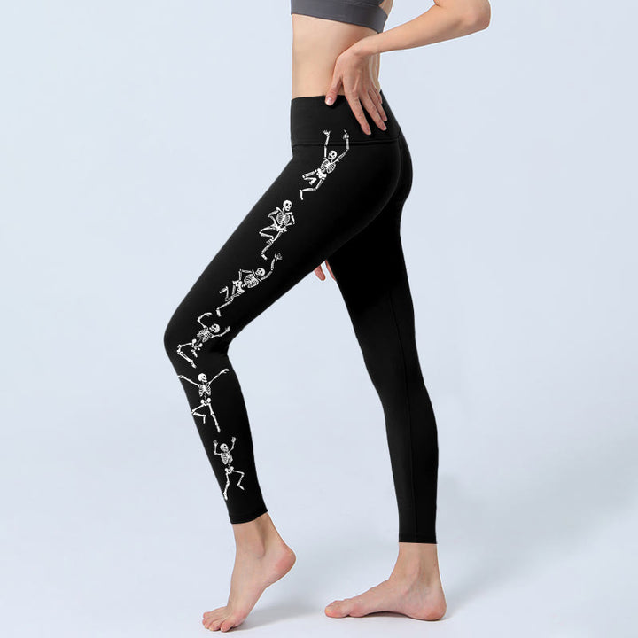 Buddha Stones The Lord Of The Corpse Forest  Skull Pattern Gym Leggings Women's Yoga Pants - image 2