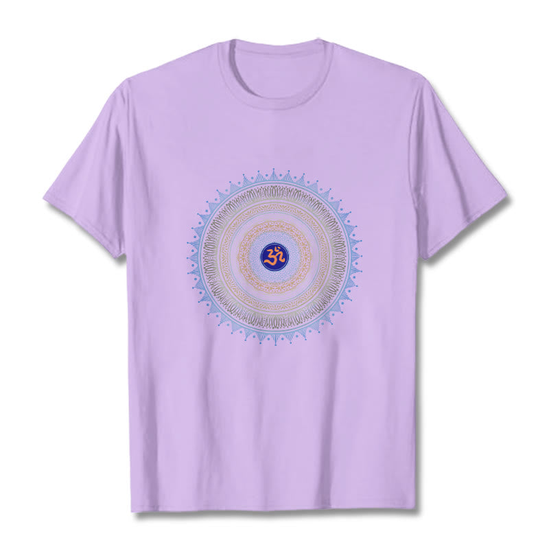 Buddha Stones Mandala Flower OM Pattern Tee T-shirt - Plum - 2XL - image 16
