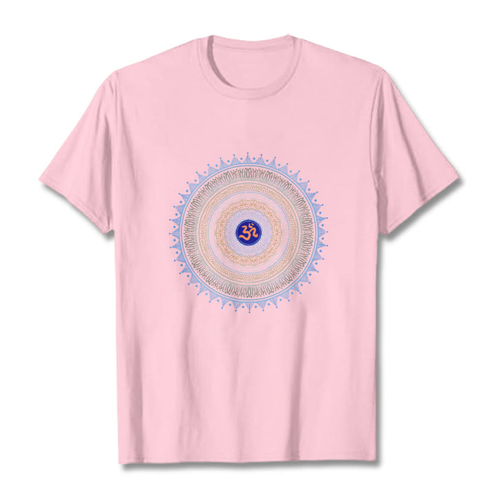Buddha Stones Mandala Flower OM Pattern Tee T-shirt - LightPink - 2XL - image 12