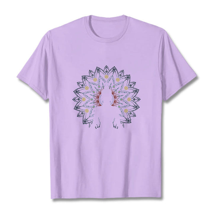 Buddha Stones Mandala Flower Seated Serene Buddha Pattern Tee T-shirt - Plum - 2XL - image 16