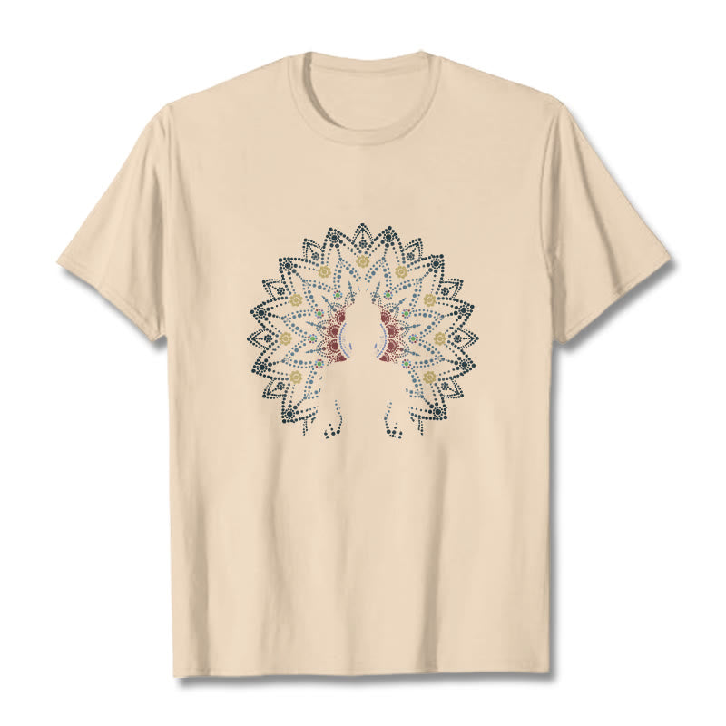 Buddha Stones Mandala Flower Seated Serene Buddha Pattern Tee T-shirt - Bisque - 2XL - image 10
