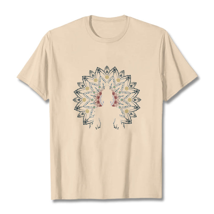 Buddha Stones Mandala Flower Seated Serene Buddha Pattern Tee T-shirt - Bisque - 2XL - image 10