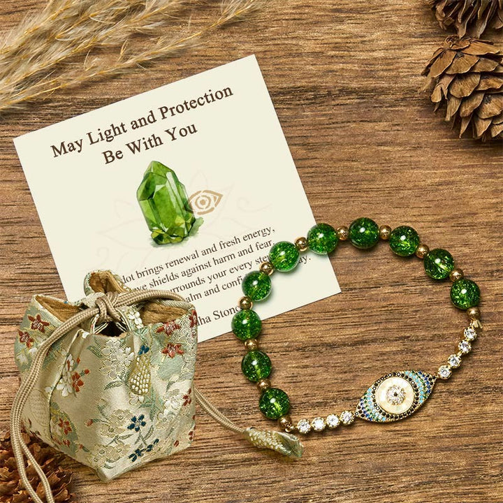 Buddha Stones "May Light and Protection Be With You" Peridot Bracelet Includes Gift Message Card - Peridot(Wrist Circumference: 15-16cm) - Deluxe Gift Bag (+$9.59) - image 6
