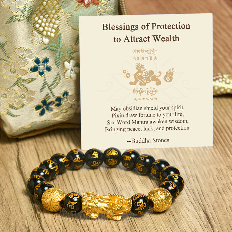 Buddha Stones "Blessings of Protection to Attract Wealth" PiXiu Bracelet Includes Gift Message Card - image 8