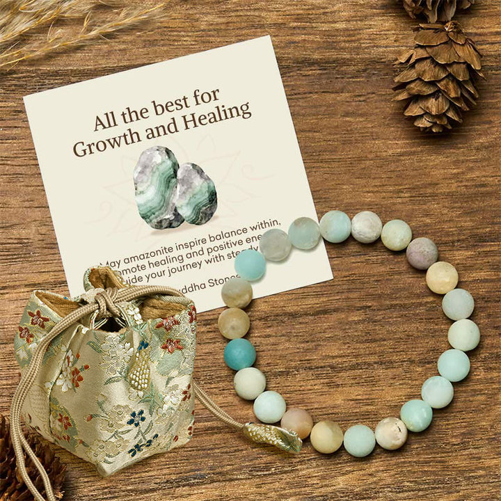 Buddha Stones "All the Best for Love and Harmony" Stone Quartz Bracelet Includes Gift Message Card - 8mm - Amazonite - Deluxe Gift Bag (+$9.59) - image 41