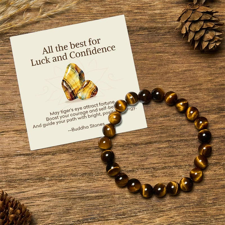 Buddha Stones "All the Best for Love and Harmony" Stone Quartz Bracelet Includes Gift Message Card - 8mm - Tiger Eye - Standard Gift Box - image 50