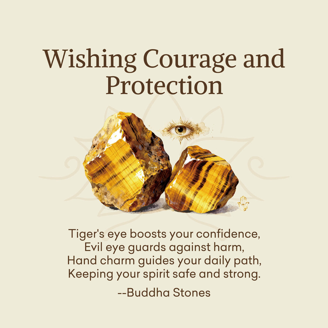 Buddha Stones "Wishing Courage and Protection" Tiger Eye Bracelet Includes Gift Message Card - image 2