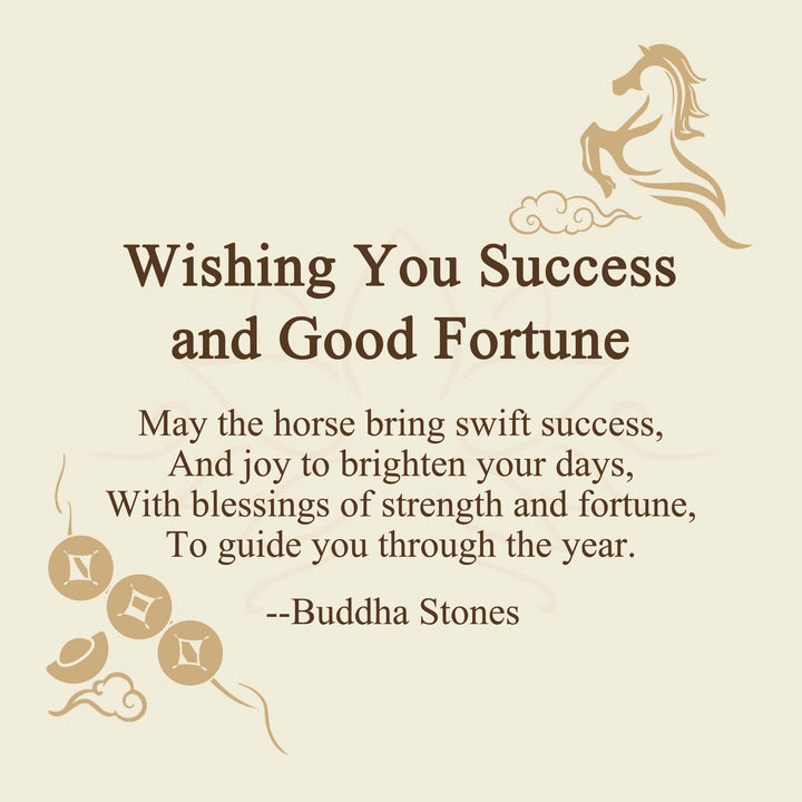 Buddha Stones "Wishing You Success and Good Fortune" Year of the Horse Decor Includes Gift Message Card - image 2